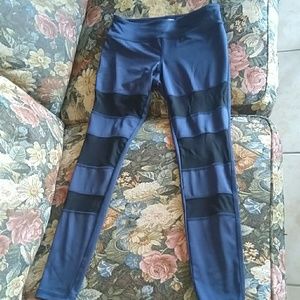 F21 Navy Blue Mesh Leggings, Size Medium $16